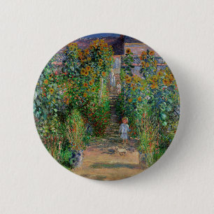 Badge Rond 5 Cm Monet Garden Vetheuil Impressionim Peinture