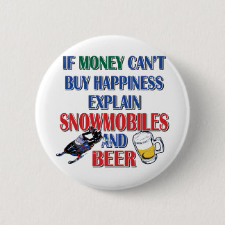 Badge Rond 5 Cm Money-Beer-Snowmobile