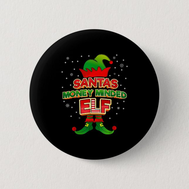 Badge Rond 5 Cm Money Minded Elf Christmas Matching Costumes X-mas (Devant)