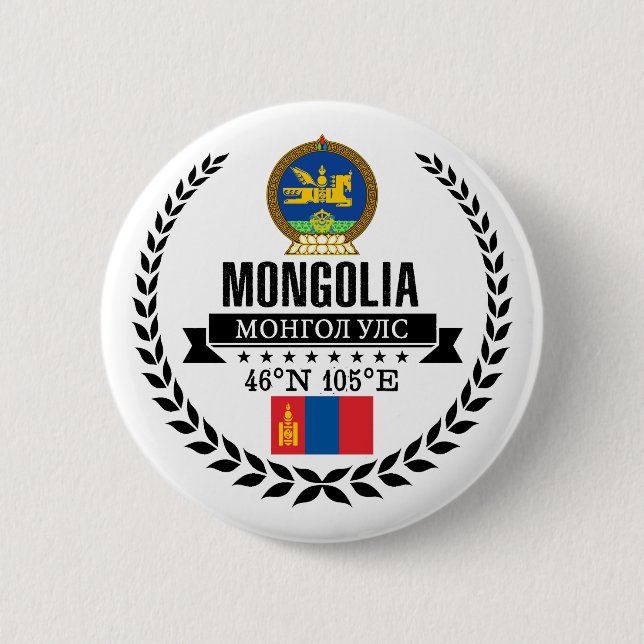 Badge Rond 5 Cm Mongolie (Devant)