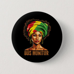 Badge Rond 5 Cm Moniteur de bus Afro Afro-Américain Histoire Noire