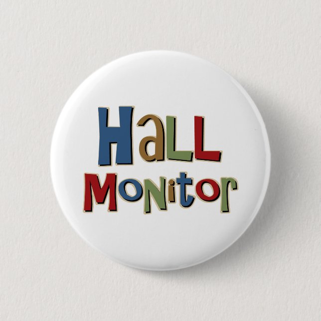 Badge Rond 5 Cm Moniteur de Hall coloré (Devant)