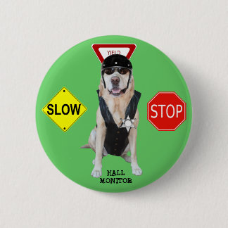 Badge Rond 5 Cm Moniteur drôle de Hall de laboratoire