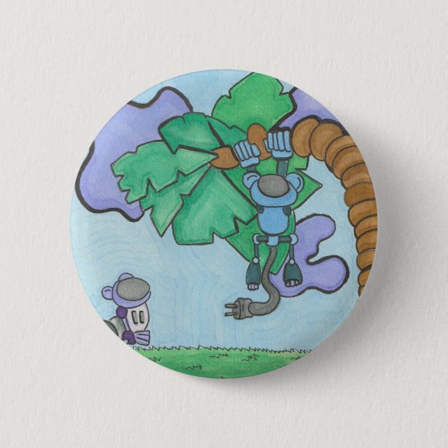 Badge Rond 5 Cm Monkee autour (Devant)