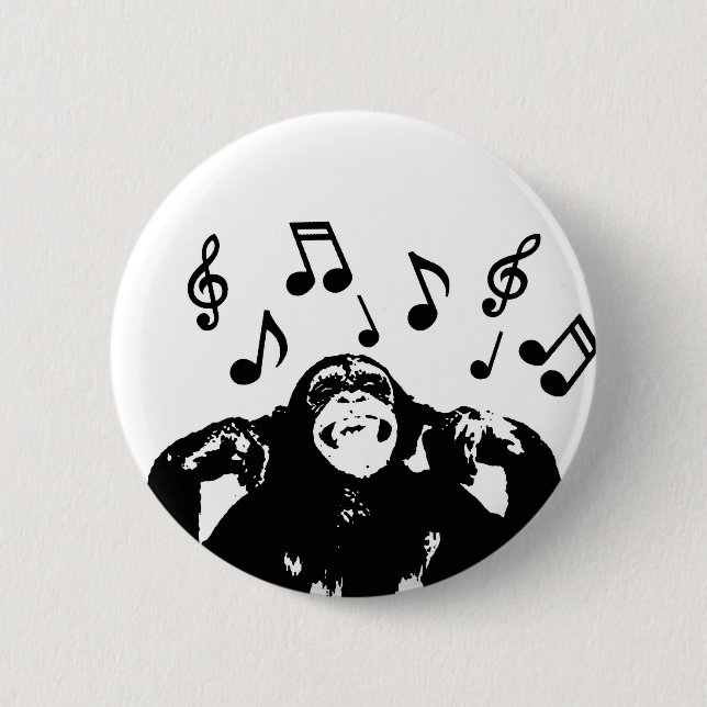Badge Rond 5 Cm monkeymonkey de musique (Devant)