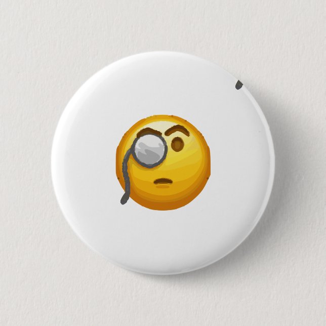 Badge Rond 5 Cm monocle émoji (Devant)