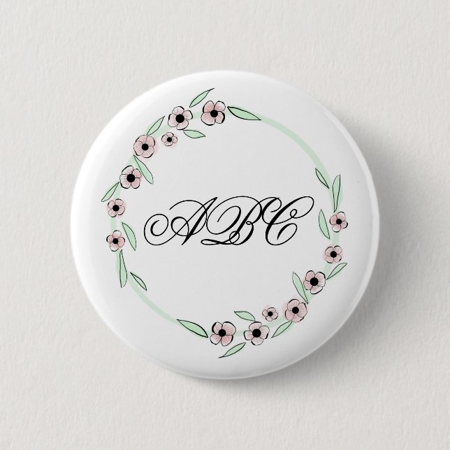 Badge Rond 5 Cm Monogramme (Devant)