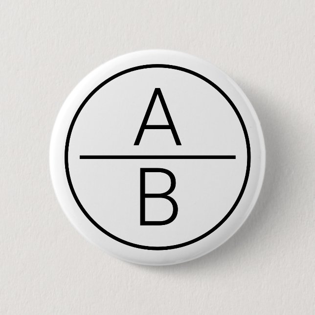 Badge Rond 5 Cm Monogramme à deux initiales moderne (Devant)