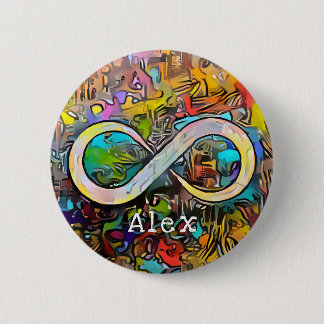 Badge Rond 5 Cm Monogramme | Ajouter un nom | Symbole d'infini
