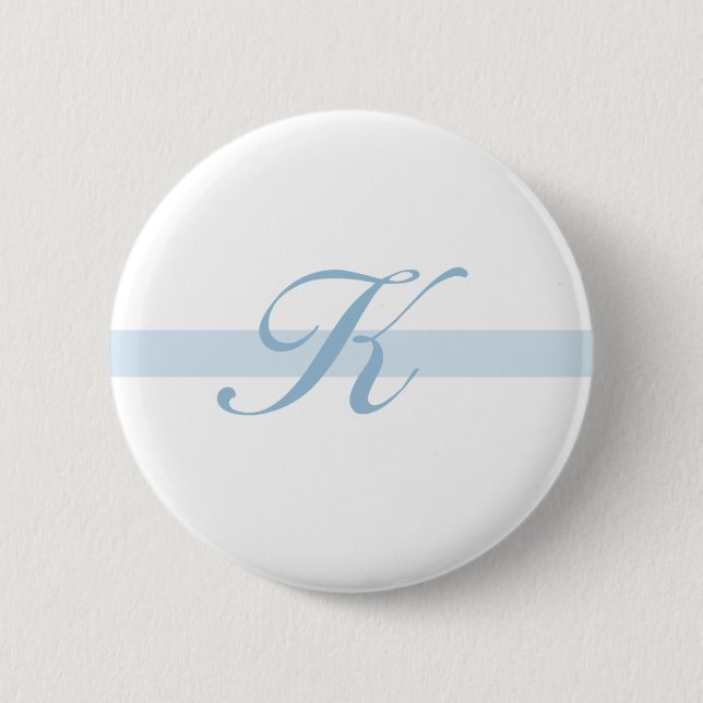 Badge Rond 5 Cm Monogramme bleu K (Devant)