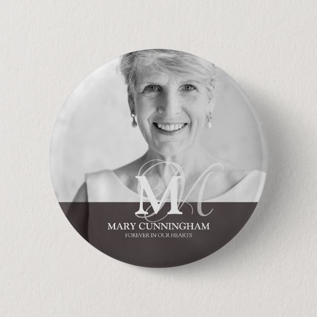 Badge Rond 5 Cm Monogramme classique (Devant)