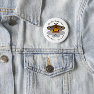 Badge Rond 5 Cm Monogramme coloré Empereur Moth
