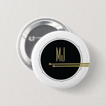 Monogramme Cool de musique rock Black and White Dr