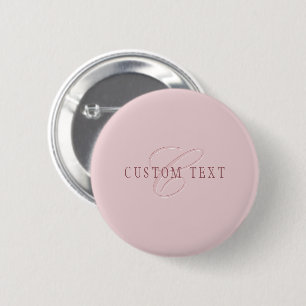 Badge Rond 5 Cm Monogramme d'aspect élégant Or rose