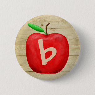 Badge Rond 5 Cm Monogramme de pomme rouge