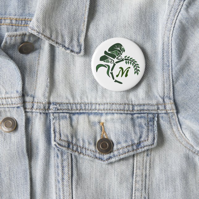 Badge Rond 5 Cm Monogramme de sauterelle à capuchon (En situation)