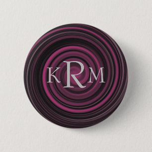 Badge Rond 5 Cm Monogramme de vos initiales Plum Swirl Personnalis