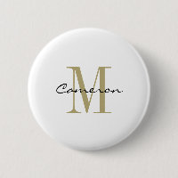 Monogramme d'or initial et nom personnalisé