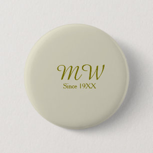 Badge Rond 5 Cm Monogramme doré depuis l'année 19XX mariage na