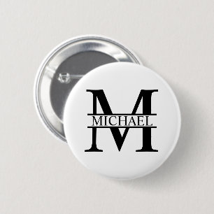 Badge Rond 5 Cm Monogramme et nom personnalisés