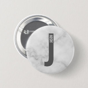 Badge Rond 5 Cm Monogramme et nom personnalisés modernes