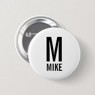 Badge Rond 5 Cm Monogramme et nom personnalisés modernes