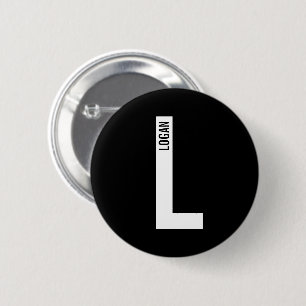 Badge Rond 5 Cm Monogramme et nom personnalisés modernes