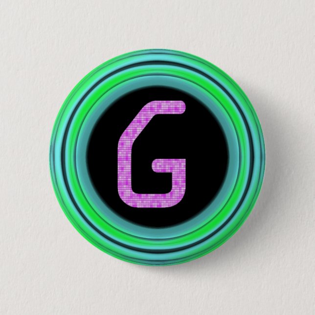 Badge Rond 5 Cm Monogramme "G" (Devant)