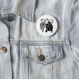 Badge Rond 5 Cm Monogramme Hippo en colère