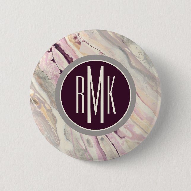 Badge Rond 5 Cm Monogramme | I débordant (Devant)