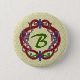 Badge Rond 5 Cm Monogramme Initiales Design celtique Bouton person