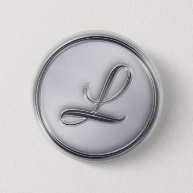 Badge Rond 5 Cm Monogramme "Lettre L" (Devant)