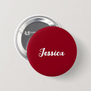 Badge Rond 5 Cm Monogramme minimaliste rouge cramoisi profond