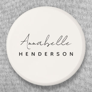 Badge Rond 5 Cm Monogramme Neutre   Moderne Minimaliste Élégant