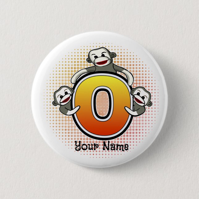 Badge Rond 5 Cm Monogramme O Monkey (Devant)