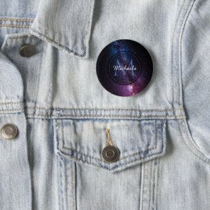 Badge Rond 5 Cm Monogramme personnalisable à voie lactée