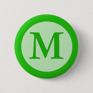 Badge Rond 5 Cm monogramme vert