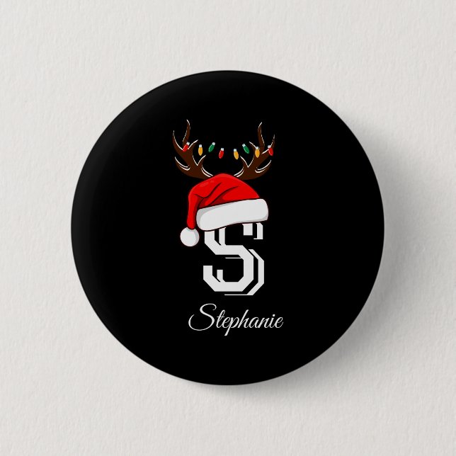 Badge Rond 5 Cm Monogrammed Family Christmas Matching Outfits _1  (Devant)