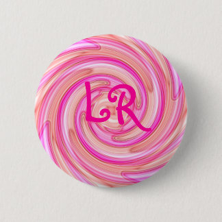 Badge Rond 5 Cm Monographie pivotante rose