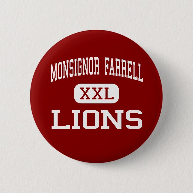 Badge Rond 5 Cm Monseigneur Farrell - lions - haut - Staten Island (Devant)