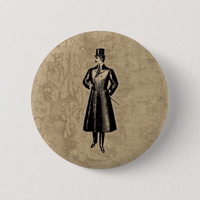 Badge Rond 5 Cm Monsieur élégant (Devant)