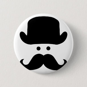 Badge Rond 5 Cm Monsieur Moustache
