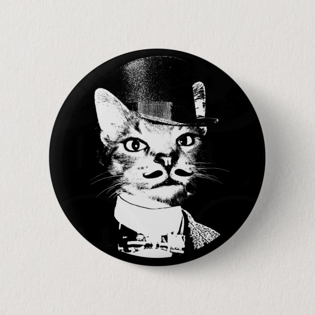 Badge Rond 5 Cm Monsieur Oswin Cat Button (Devant)