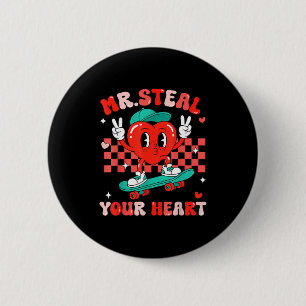 Badge Rond 5 Cm Monsieur vole votre cœur pour les tout-petits garç