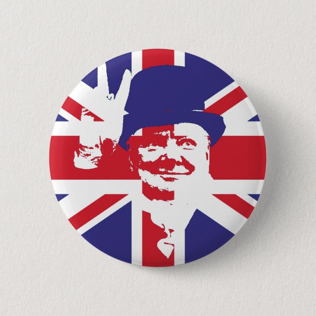 Badge Rond 5 Cm Monsieur Winston Churchill (Devant)