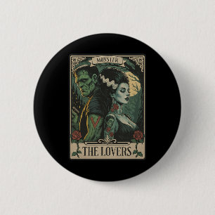 Badge Rond 5 Cm Monster Lovers Tarot Card Gothic Frankenstein Hall