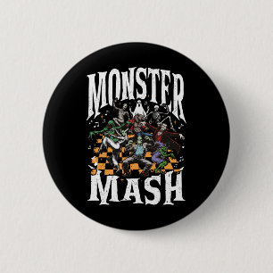 Badge Rond 5 Cm Monster Mash Retro Halloween Funny Monster Éffraya