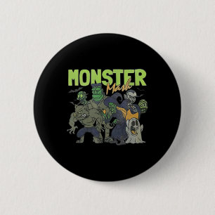 Badge Rond 5 Cm Monster Mash Vintage Fantôme Halloween drôle