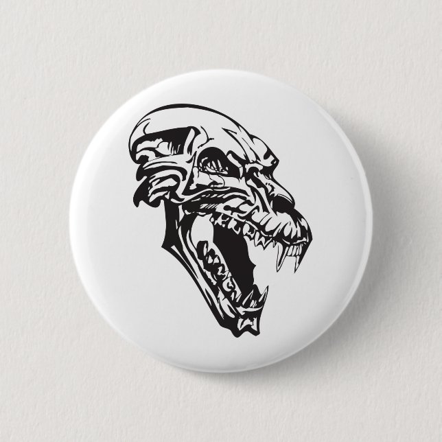 Badge Rond 5 Cm Monster Skull (Devant)