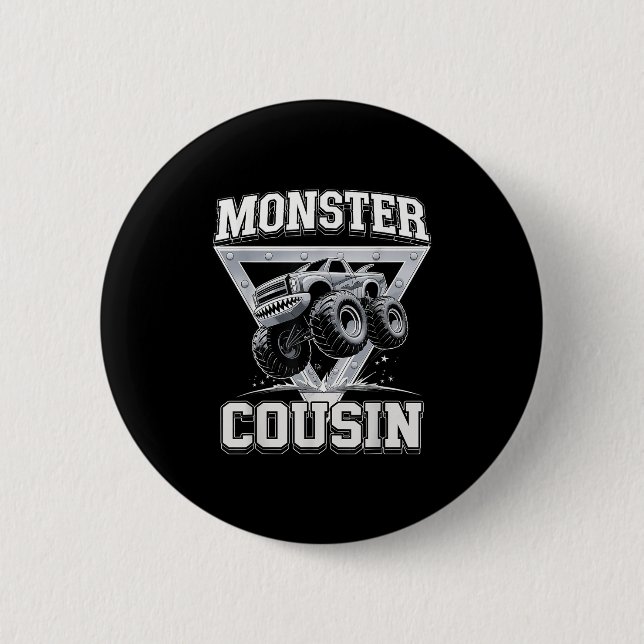 Badge Rond 5 Cm Monster Truck Cousin Fathers Day Monster Truck Are (Devant)